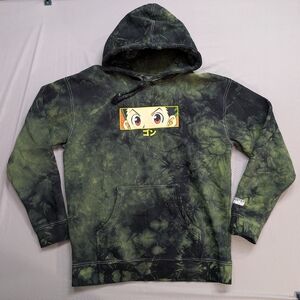 Hypland Hunter x Hunter Sweater Mens Sz L Gon Anime Hoodie Green Tie Dye